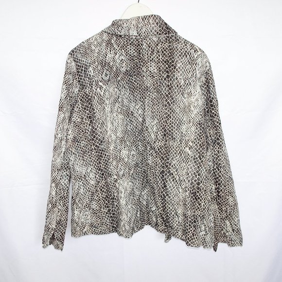 Chicos Snake Print Nylon Crinkle Light Jacket - Picture 2 of 4